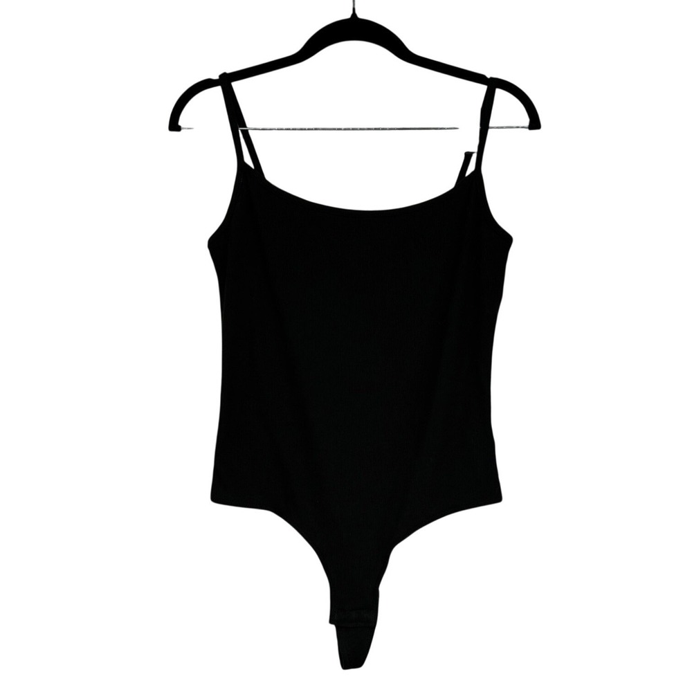 Madewell Black Ribbed Bodysuit Tank Stretch Cotton NWT Size M